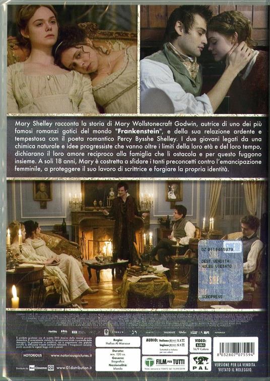 Mary Shelley. Un amore immortale (DVD) di Haifaa Al Mansour - DVD - 2