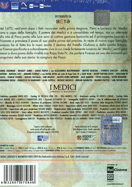 I Medici. Lorenzo il Magnifico. Stagione 2. Serie TV ita (4 DVD) di Jon Cassar - DVD - 2
