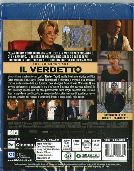 The Children Act. Il verdetto (Blu-ray) di Richard Eyre - Blu-ray - 2