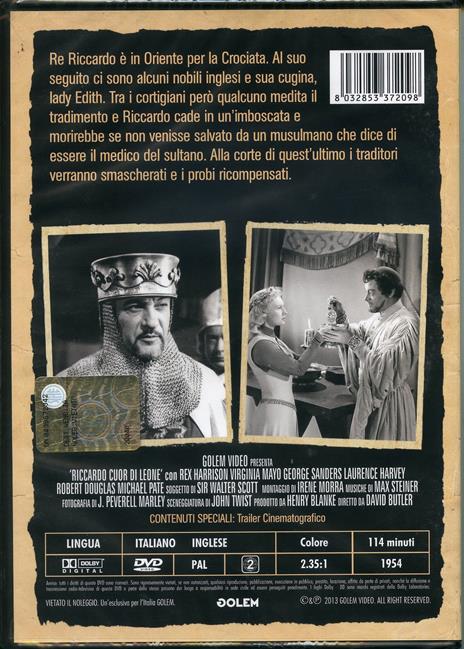 Riccardo Cuor di Leone di David Butler - DVD - 2