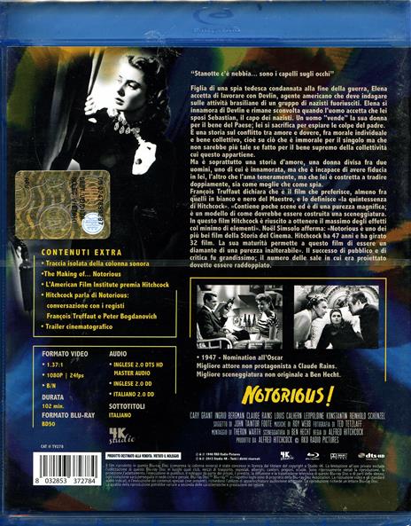 Notorius, l'amante perduta di Alfred Hitchcock - Blu-ray - 2