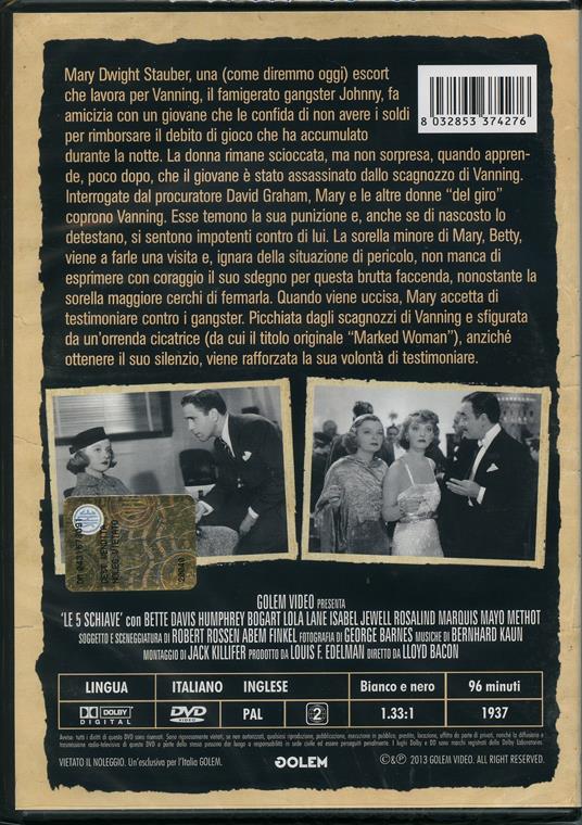 Le cinque schiave di Lloyd Bacon - DVD - 2