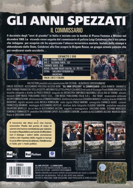 Gli anni spezzati. Il commissario (2 DVD) di Graziano Diana - DVD - 2