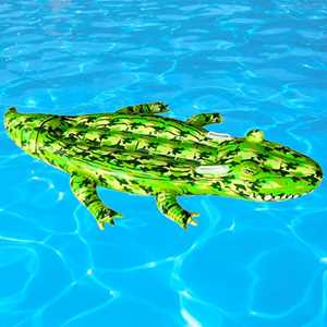 Giocattolo Coccodrillo Gonfiabile Cavalcabile Per Bambini 165 Cm Camo Mare Piscina Bakaji