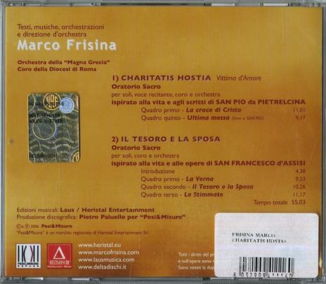 Charitatis Hostia. Vittima d'amore - CD Audio di Marco Frisina - 2