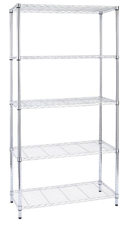 Scaffale in Acciaio Cromato 5 Piani 35X90X177Cm Archimede Light AC1436-5