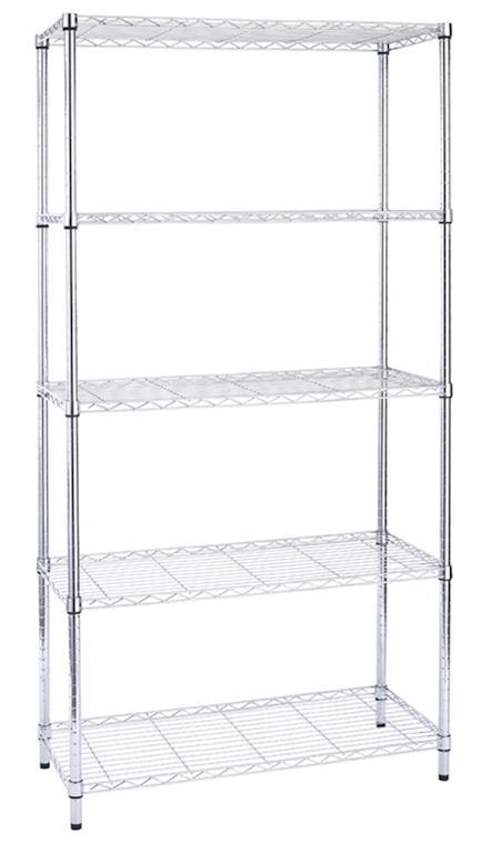 Scaffale in Acciaio Cromato 5 Piani 35X90X177Cm Archimede Light AC1436-5