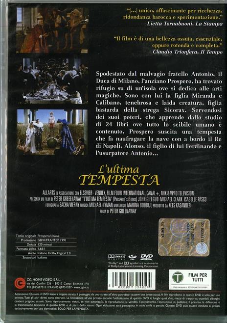 L' ultima tempesta di Peter Greenaway - DVD - 2