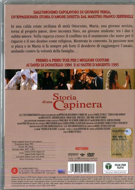 Storia di una capinera di Franco Zeffirelli - DVD - 2