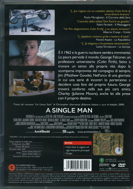 A Single Man di Tom Ford - DVD - 2