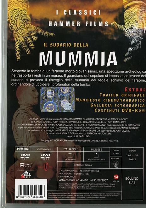Il sudario della Mummia di John Gilling - DVD - 2