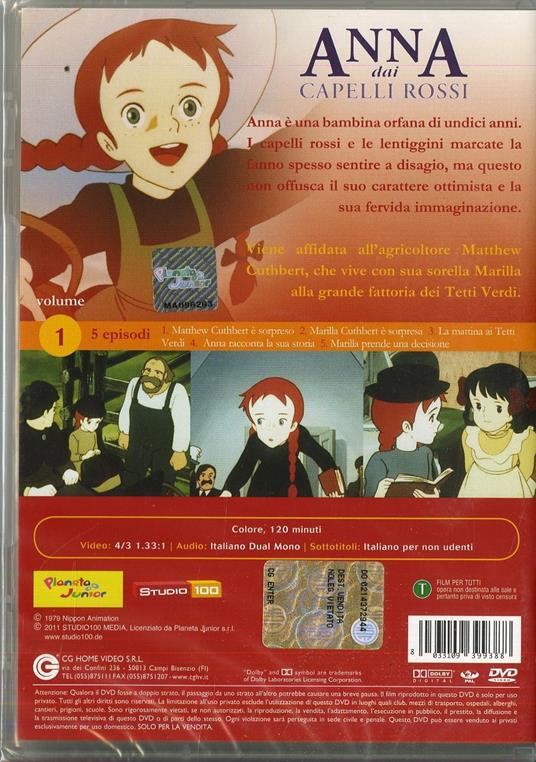 Anna dai capelli rossi. Vol. 1 di Isao Takahata,Ken'Ichi Baba,Shigeo Koshi,Kôzô Kusuba,Kazuyoshi Yokota - DVD - 2