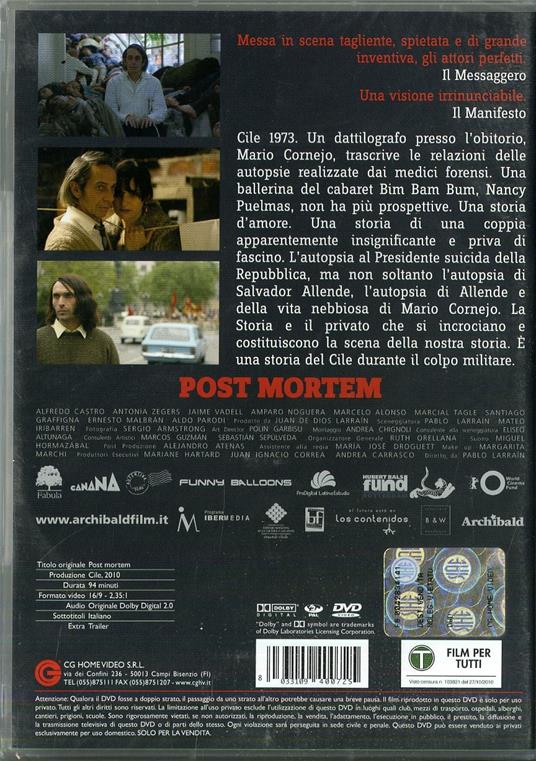 Post Mortem di Pablo Larraín - DVD - 2
