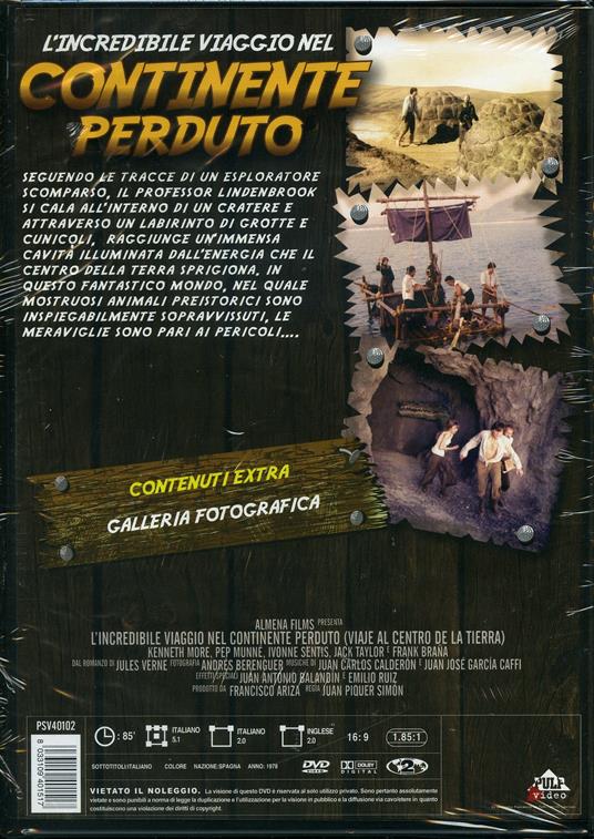 L' incredibile viaggio nel continente perduto di Juan Piquer Simon - DVD - 2