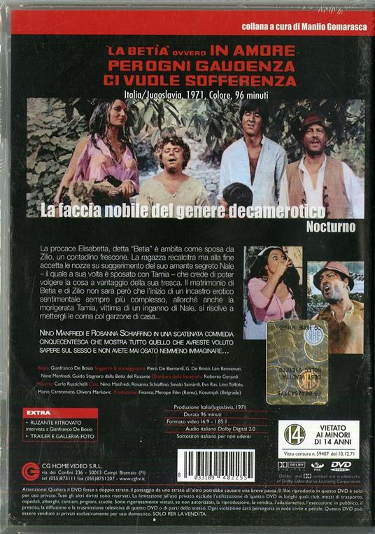 La betía, ovvero nell'amore per ogni gaudenzia ci vuole sofferenza di Gianfranco De Bosio - DVD - 2