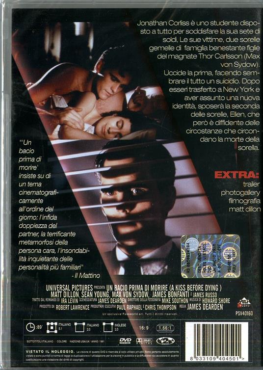 Un bacio prima di morire di James Dearden - DVD - 2