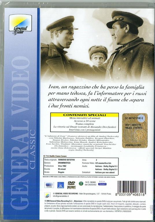 L' infanzia di Ivan (DVD) di Andrei Tarkovskij - DVD - 7