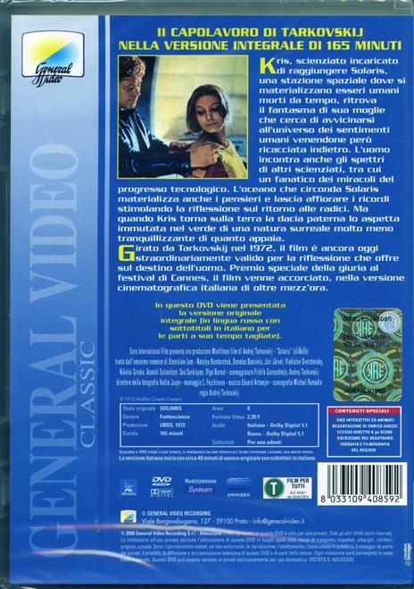 Solaris<span>.</span> versione originale integrale di Andrej A. Tarkovskij - DVD - 2