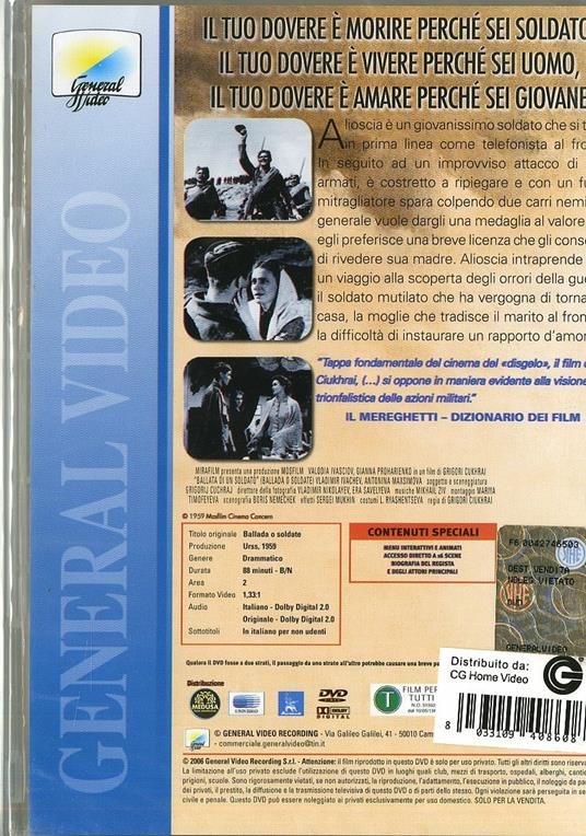 La ballata di un soldato di Grigori Chukhrai - DVD - 2