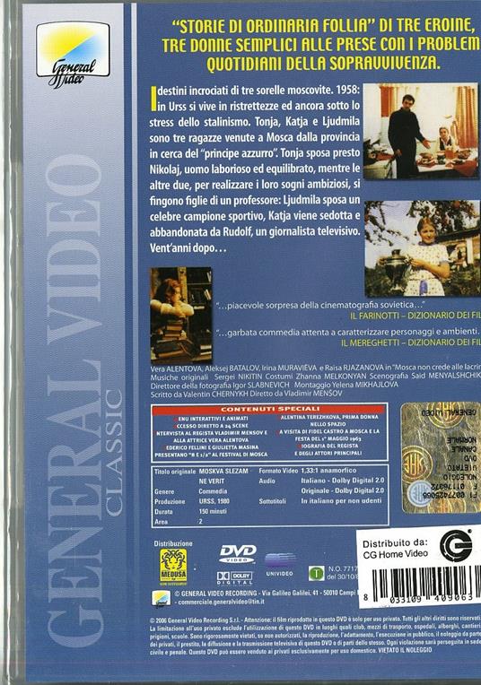 Mosca non crede alle lacrime di Vladimir Menshov - DVD - 2