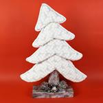 Albero Di Natale Inclinato In Tessuto Bianco 56Cm Silver