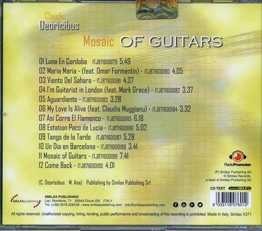 Mosaic of Guitars - CD Audio di Claudio Deoricibus - 2