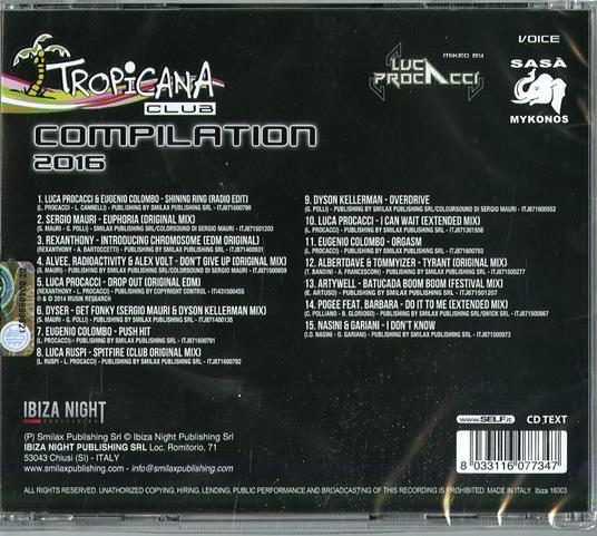 Tropicana 2016 - CD Audio - 2