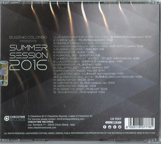 Eugenio Colombo Presents Summer Session 2016 - CD Audio - 2