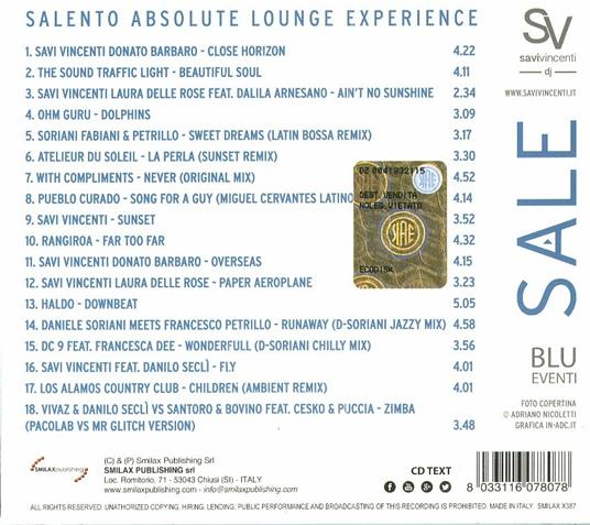 Salento Absolute Lounge - CD Audio - 2