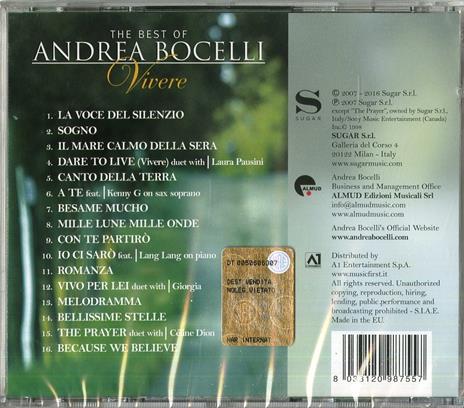 Vivere. The Best of Andrea Bocelli - CD Audio di Andrea Bocelli - 2
