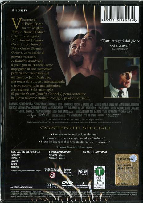 A Beautiful Mind di Ron Howard - DVD - 2