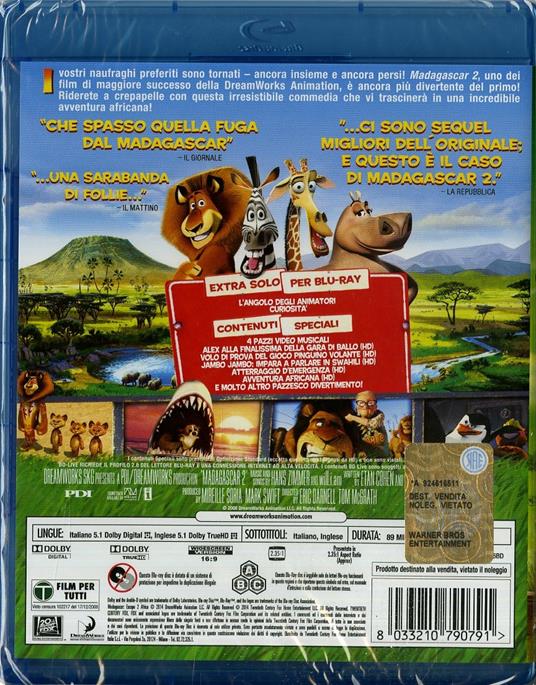 Madagascar 2 di Tom McGrath,Eric Darnell - Blu-ray - 2