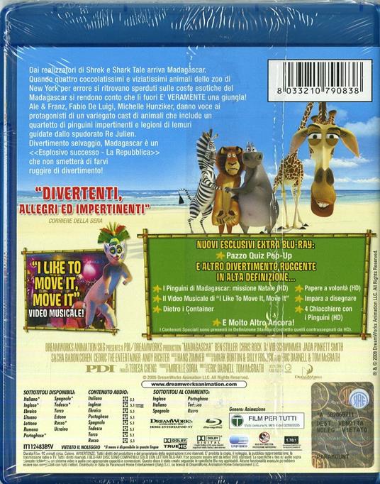 Madagascar di Eric Darnell,Tom McGrath - Blu-ray - 2