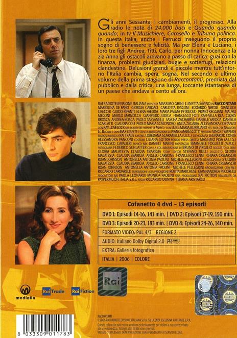 Raccontami. Stagione 1. Vol. 2 (4 DVD) di Riccardo Donna,Tiziana Aristarco - DVD - 2