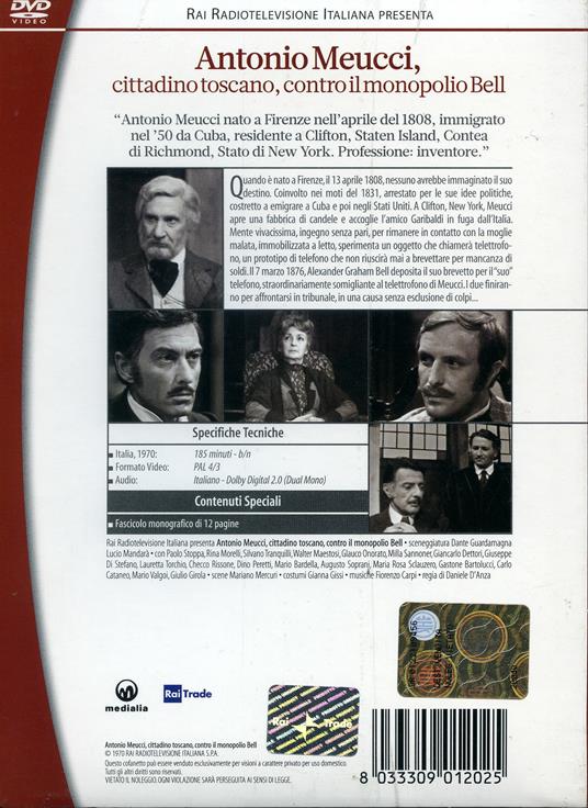 Antonio Meucci cittadino toscano contro il monopolio Bell (3 DVD) di Daniele D'Anza - DVD - 2