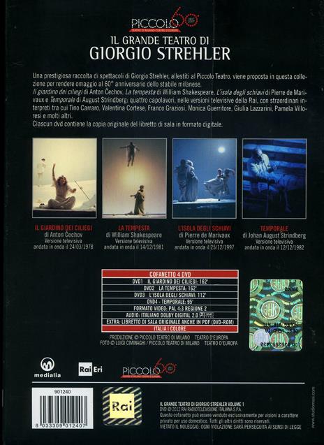 Piccolo Teatro di Milano. Il grande teatro di Giorgio Strehler. Vol. 1 (4 DVD) di Giorgio Strehler - DVD - 2