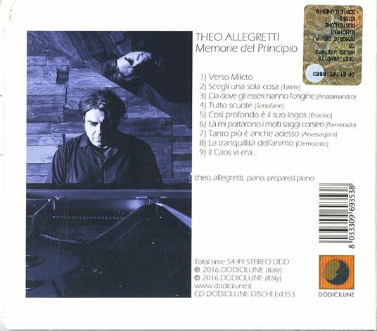 Memorie del principio - CD Audio di Theo Allegretti - 2