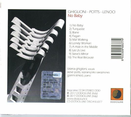 No Baby - CD Audio di Tiziana Ghiglioni,Gianni Lenoci,Steve Potts - 2