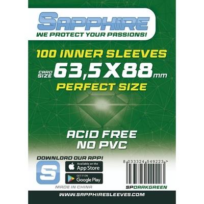 100 Sleeves Sapphire DARK GREEN 63,5X88 PERFECT SIZE Bustine Protettive. Gioco da tavolo