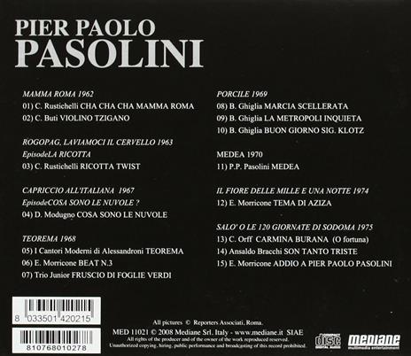 Pier Paolo Pasolini - CD Audio - 2