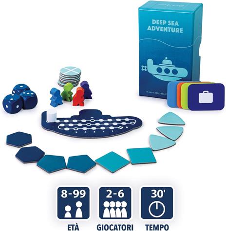 Deep Sea Adventure - Gioco Competitivo per Adulti e Bambini dagli 8 Anni - Gioco da tavolo tascabile - 2-6 Giocatori - 2