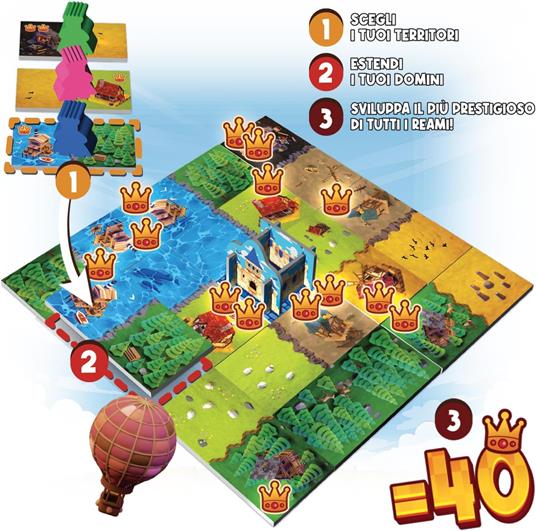 Kingdomino 2 - Gioco Competitivo per Adulti e Bambini dagli 8 Anni - Gioco da Tavolo - Gioco dell'Anno 2017-2-4 Giocatori - 4