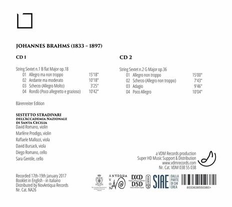 Sestetti op.18, op.36 - CD Audio di Johannes Brahms,Sestetto Stradivari - 2