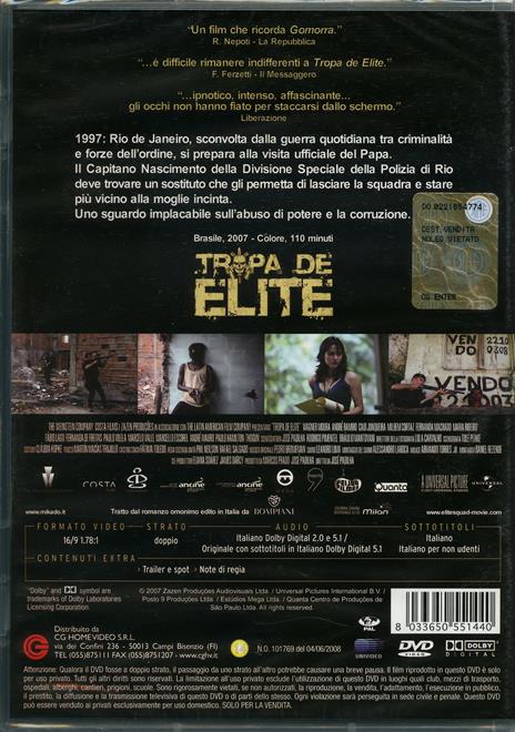 Tropa de elite. Gli squadroni della morte di José Padilha - DVD - 2