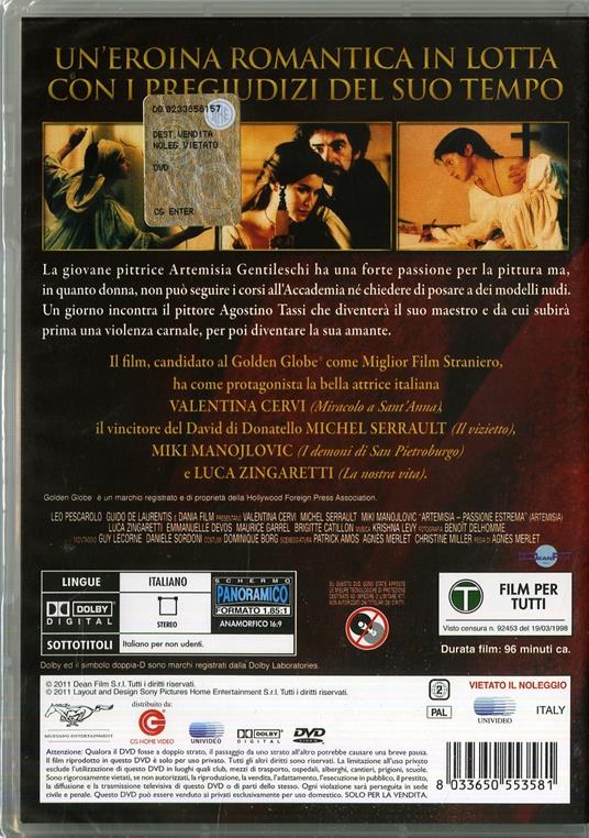 Artemisia di Agnès Merlet - DVD - 2