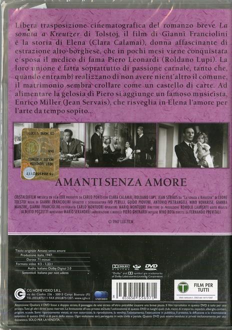 Amanti senza amore di Gianni Franciolini - DVD - 2