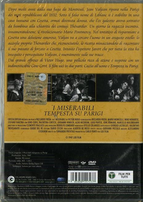 I Miserabili. Tempesta su Parigi di Riccardo Freda - DVD - 2