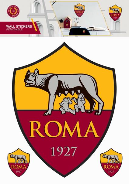 As Roma Wall Sticker Logo 1 Fogli A4