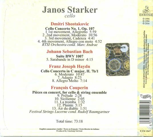 Shostakovich, Bach, Haydn, Couperin - CD Audio di Johann Sebastian Bach,Franz Joseph Haydn,Dmitri Shostakovich,François Couperin,Janos Starker - 2