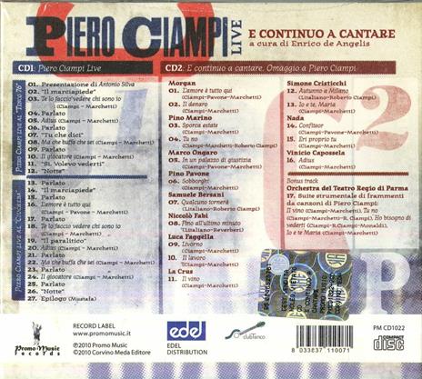 Piero Ciampi Live - E continuo a cantare. Tributo a Piero Ciampi - CD Audio di Piero Ciampi - 2